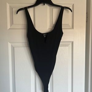 Black v neck body suit